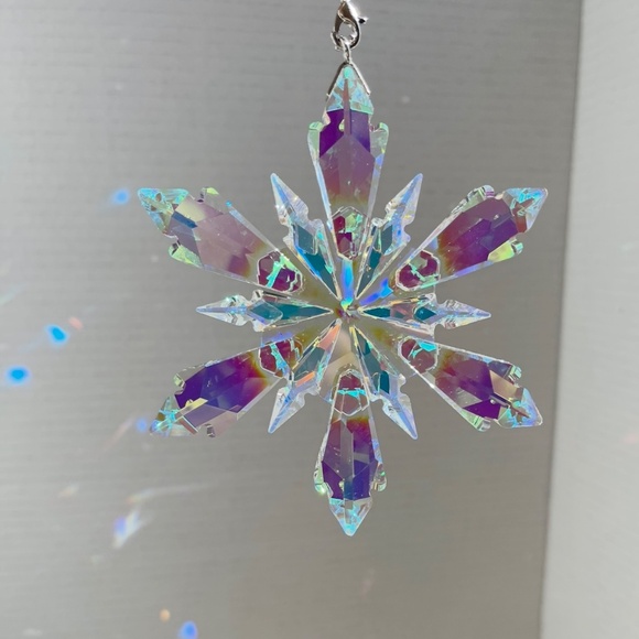 Crystal Snowflake Sun Catcher Christmas Tree Decor Czech Bohemia Crystal Gift - Picture 3 of 10